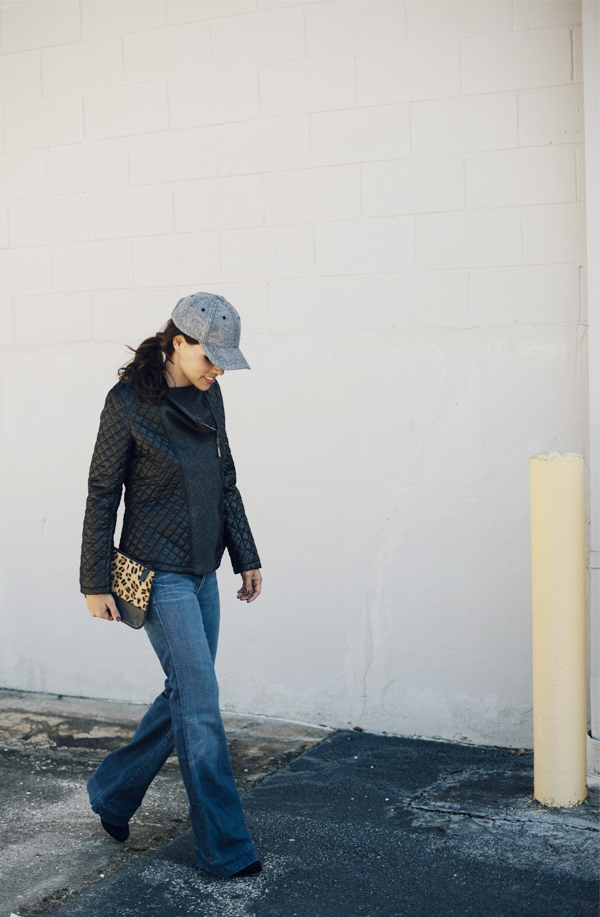 Quilted leather-Ball Cap-Flare Denim