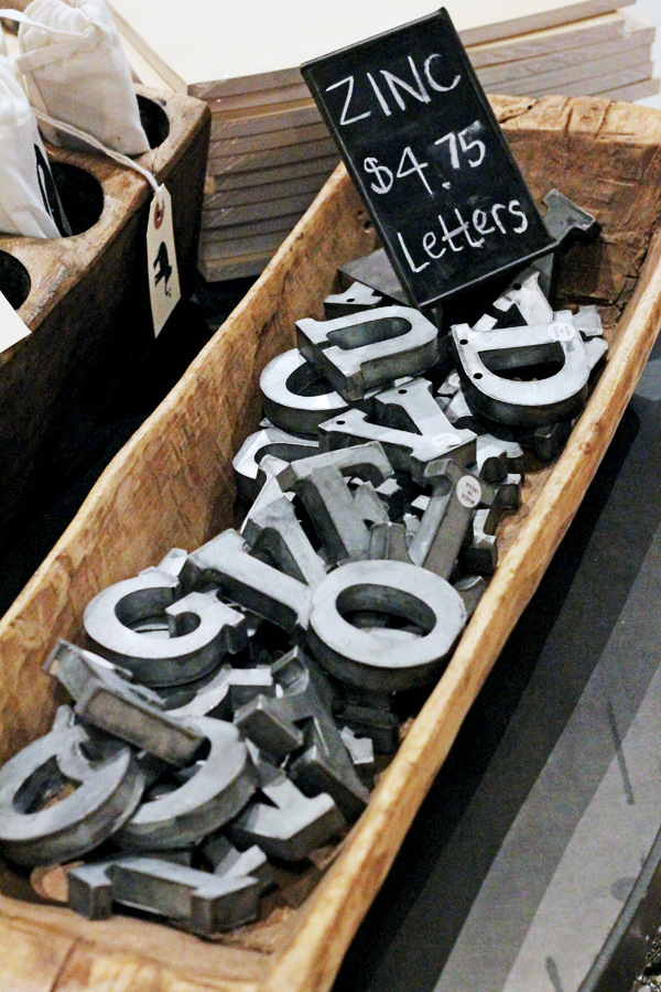 zinc letters | sugar boo and co