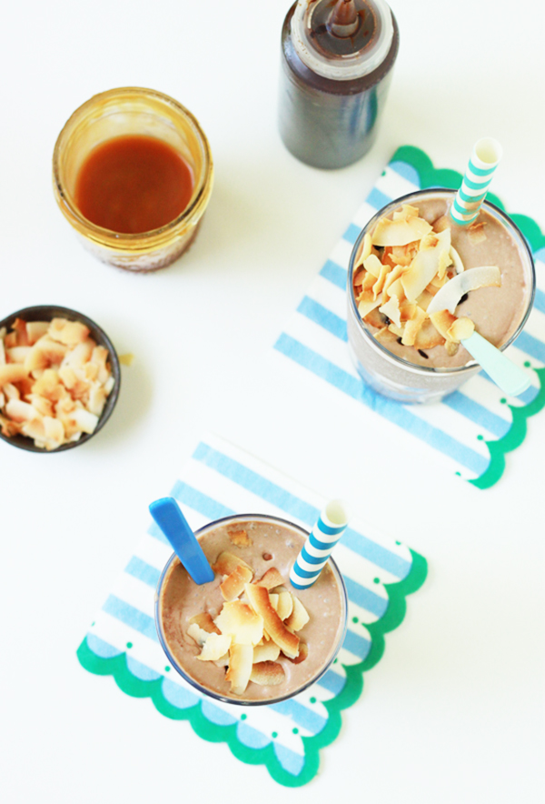 Chocolate Caramel Coconut Shakes