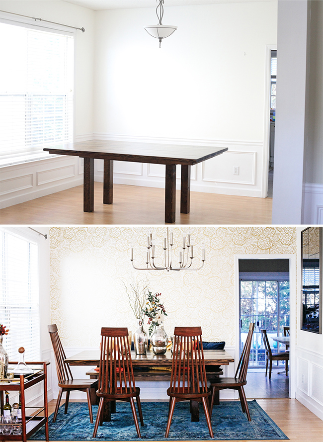 Before and After Dining Room Makeover | In Honor of Design