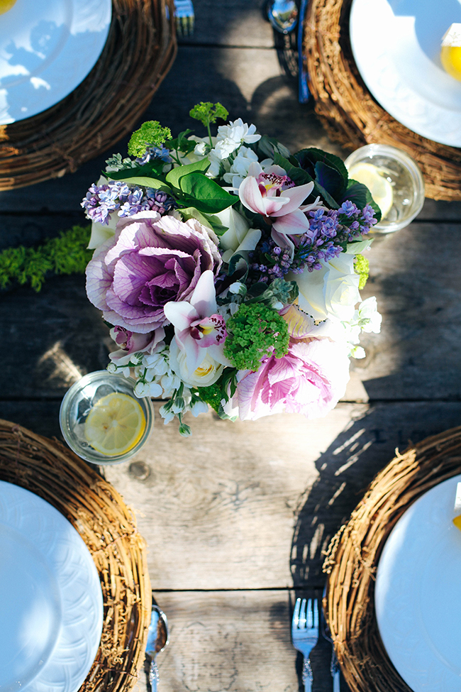 Outdoor floral centerpiece