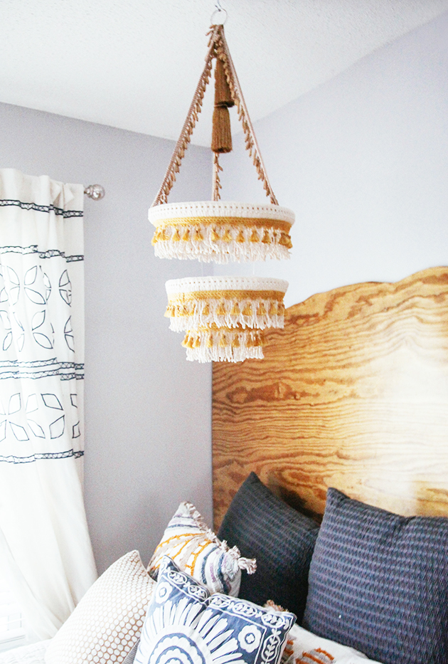 DIY Boho fringe chandelier | In Honor of Design