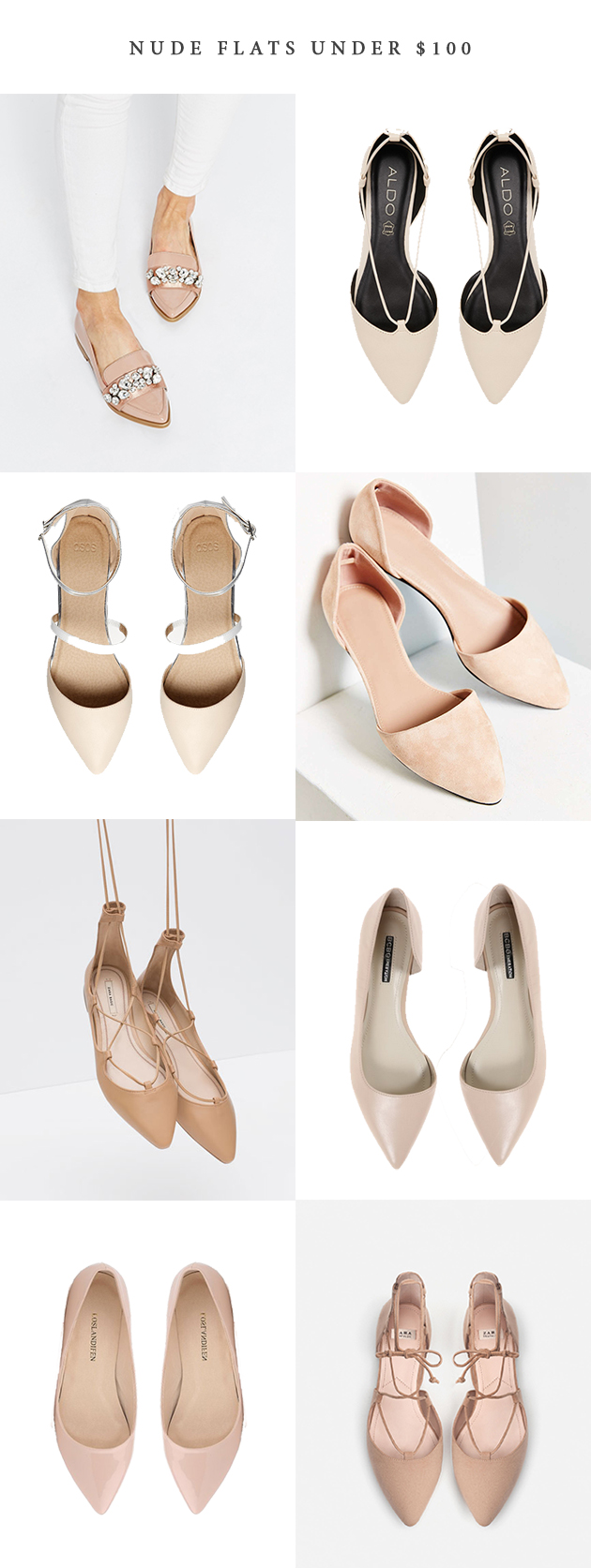 Nude flats under $100