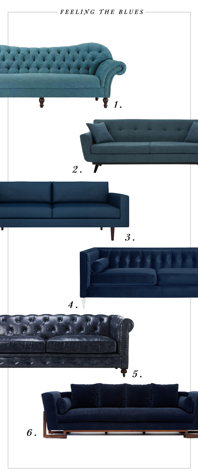 blue sofas