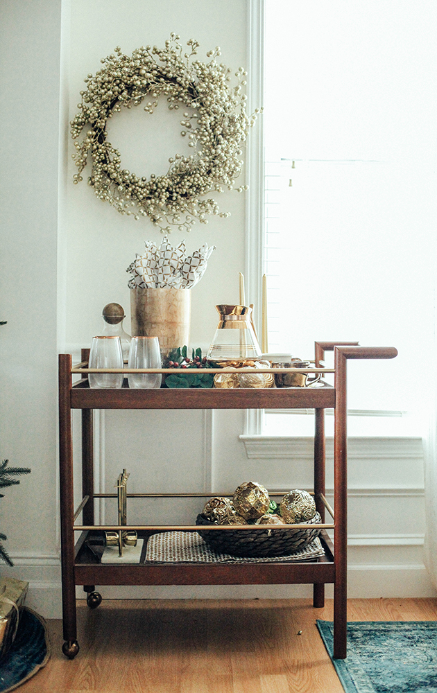 holiday bar cart