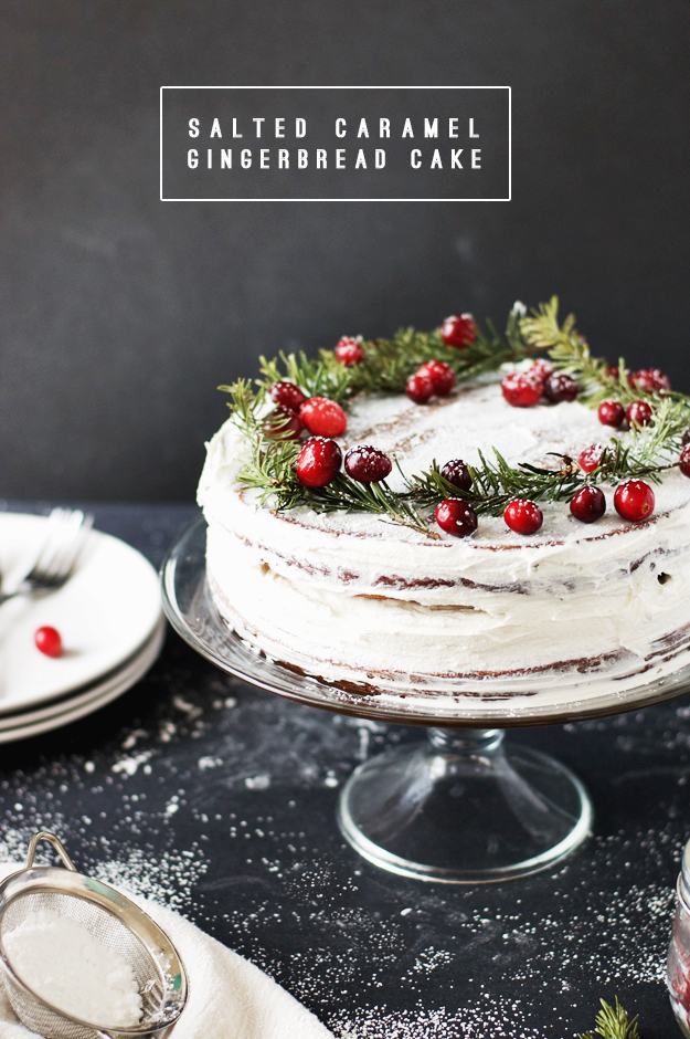Salted Caramel Gingerbread Cake with Buttercream Frosting