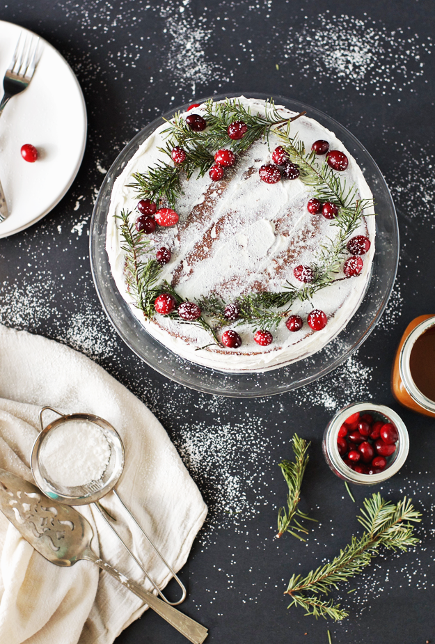 Salted Caramel Gingerbread Cake with Buttercream Frosting