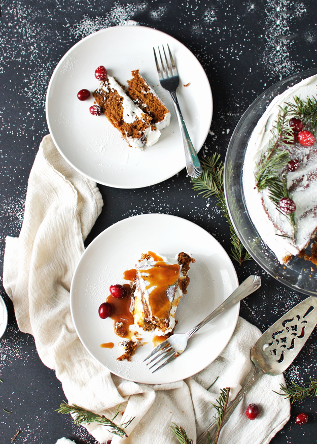 Salted Caramel Gingerbread Cake with Buttercream Frosting