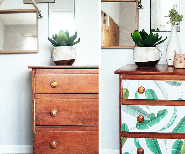 Dresser Makeover using Removable Wallpaper | In Honor Of ...