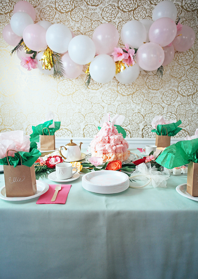 pink and green tea party