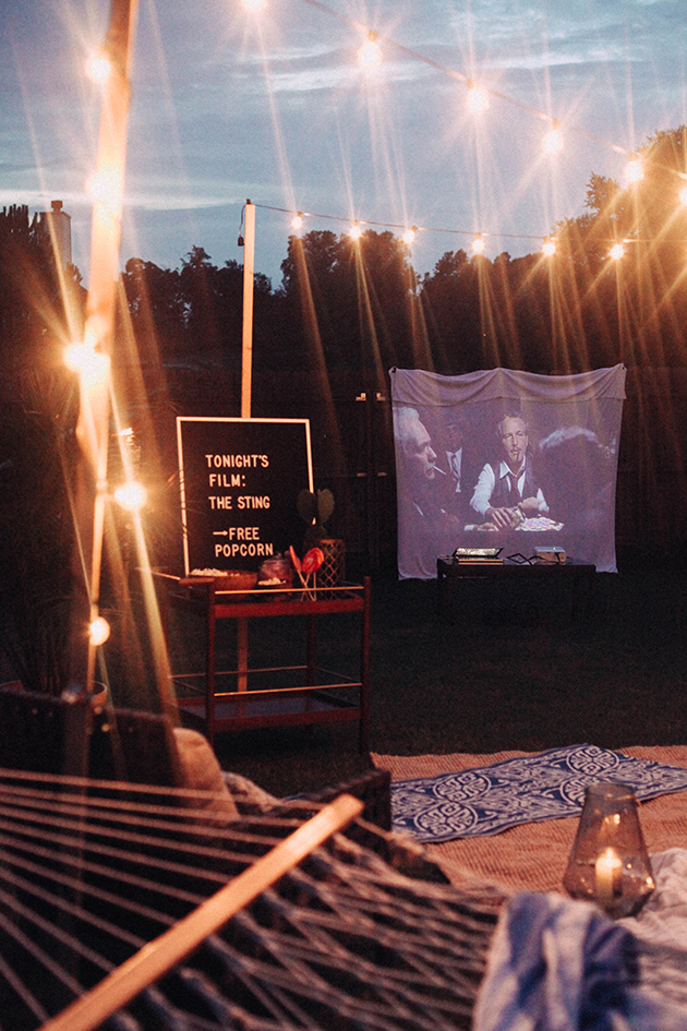 outdoor movie backyard