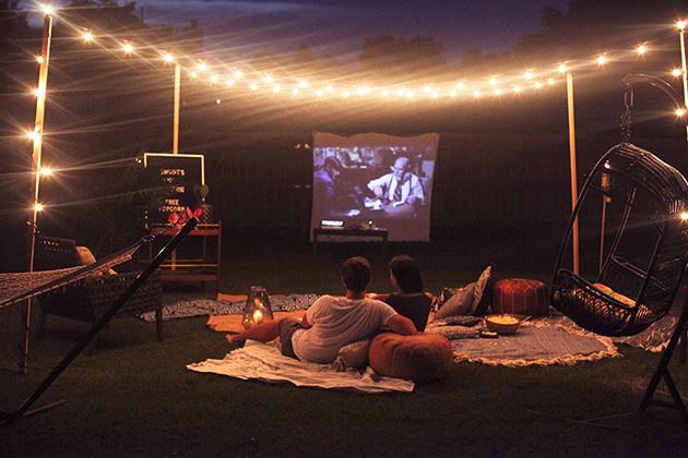 outdoor movie backyard