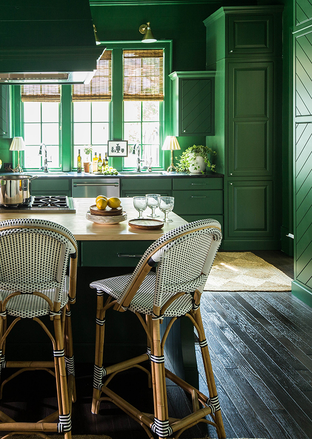 emerald green kitchen