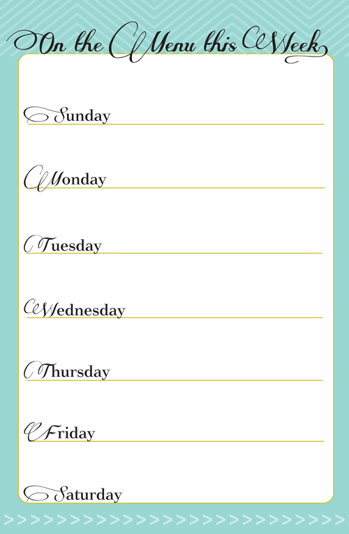 weekly meal planner printables free