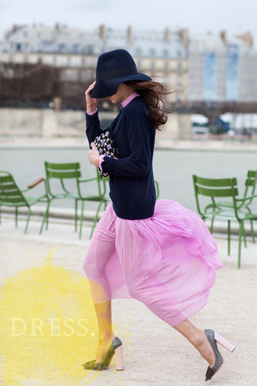 pink sheer pants with fur trim