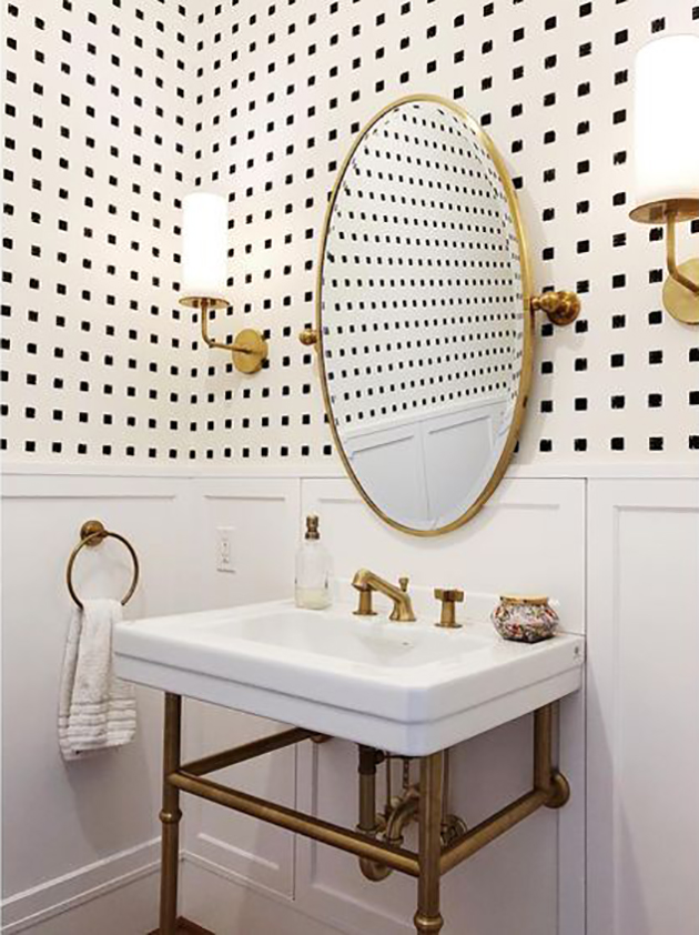 Powder Room with Board and Batten Walls - Transitional - Bathroom