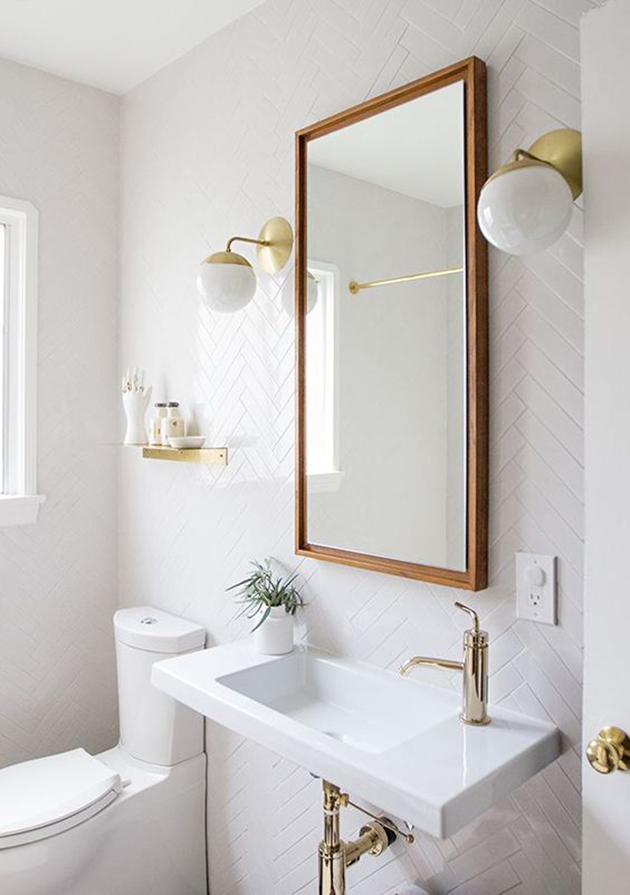 Transitional Small Powder Room – One Room Challenge Reveal