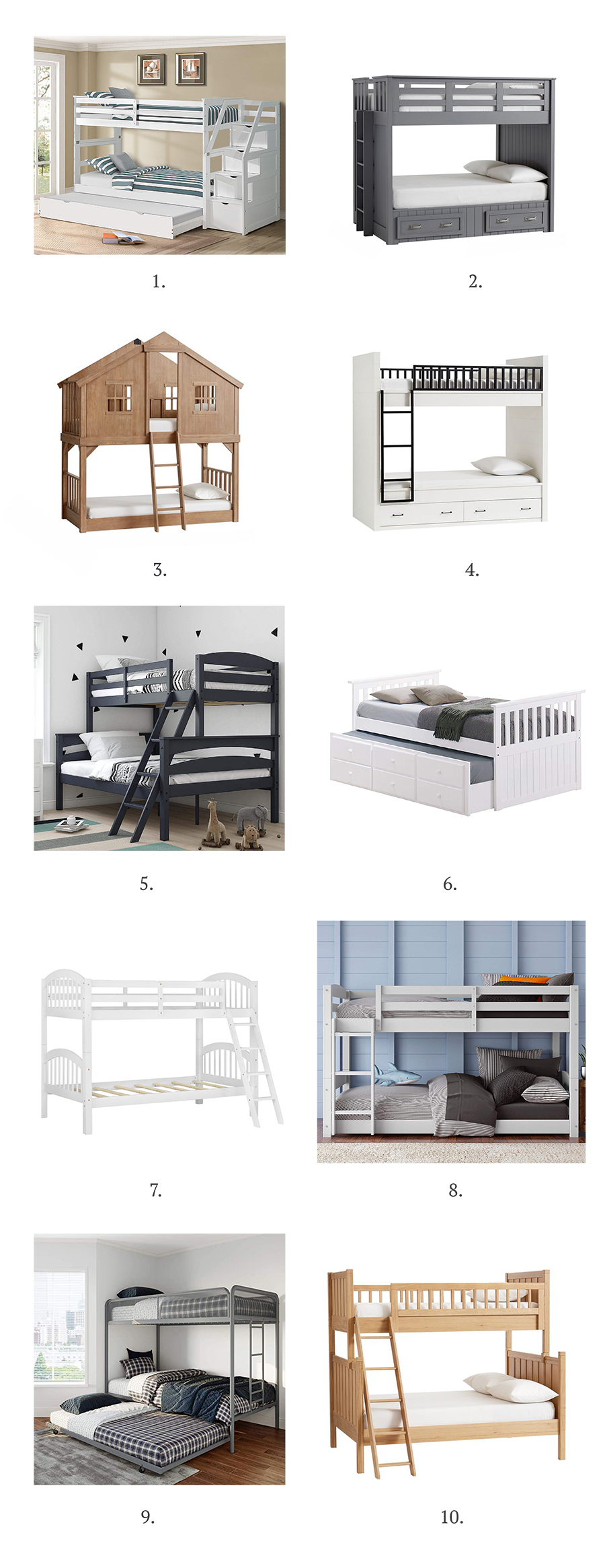 short bunk beds with storage