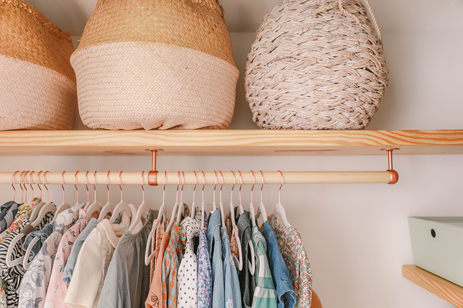 DIY Floating Wood Shelves Clothing Bar In Honor Of Design