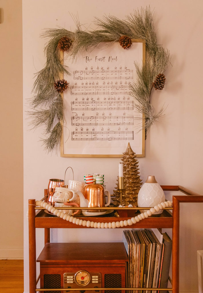 Christmas decor -bar cart 