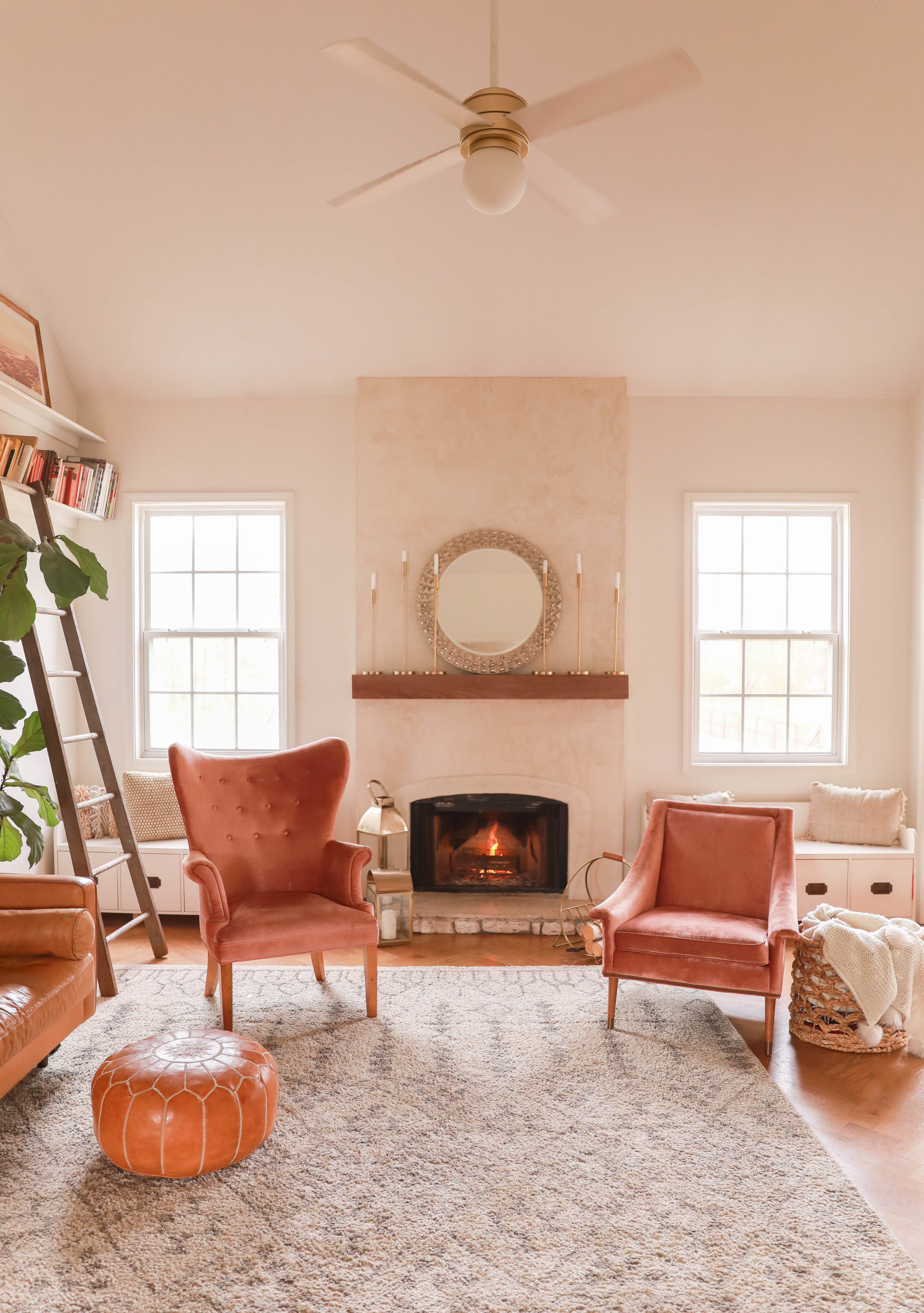 corner brick fireplace makeover