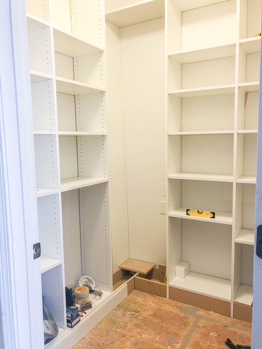 Pantry Design Project From Start To, Pre Drilled Melamine Shelving