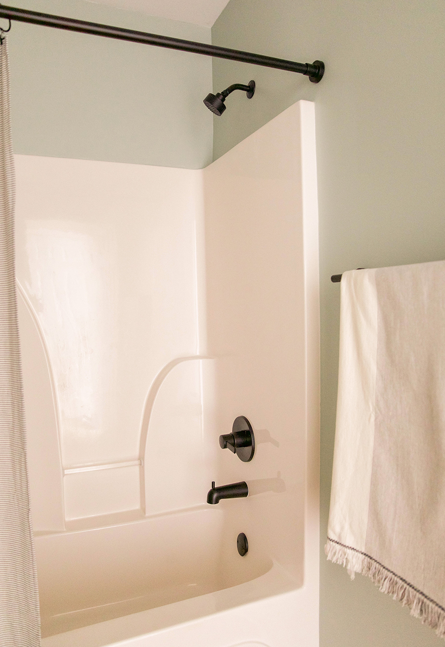 black shower curtain rod