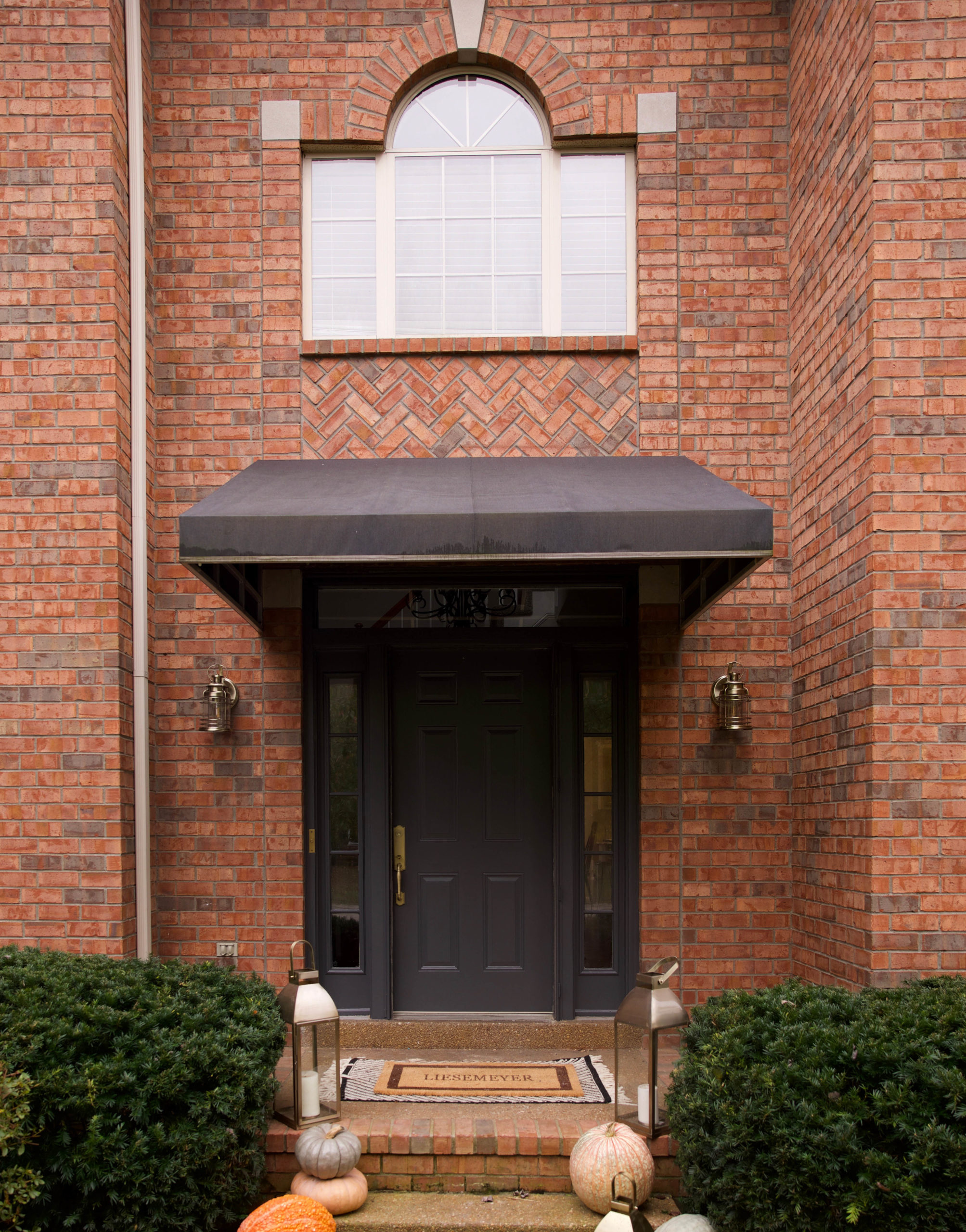 Front door makeover exterior lights and paint