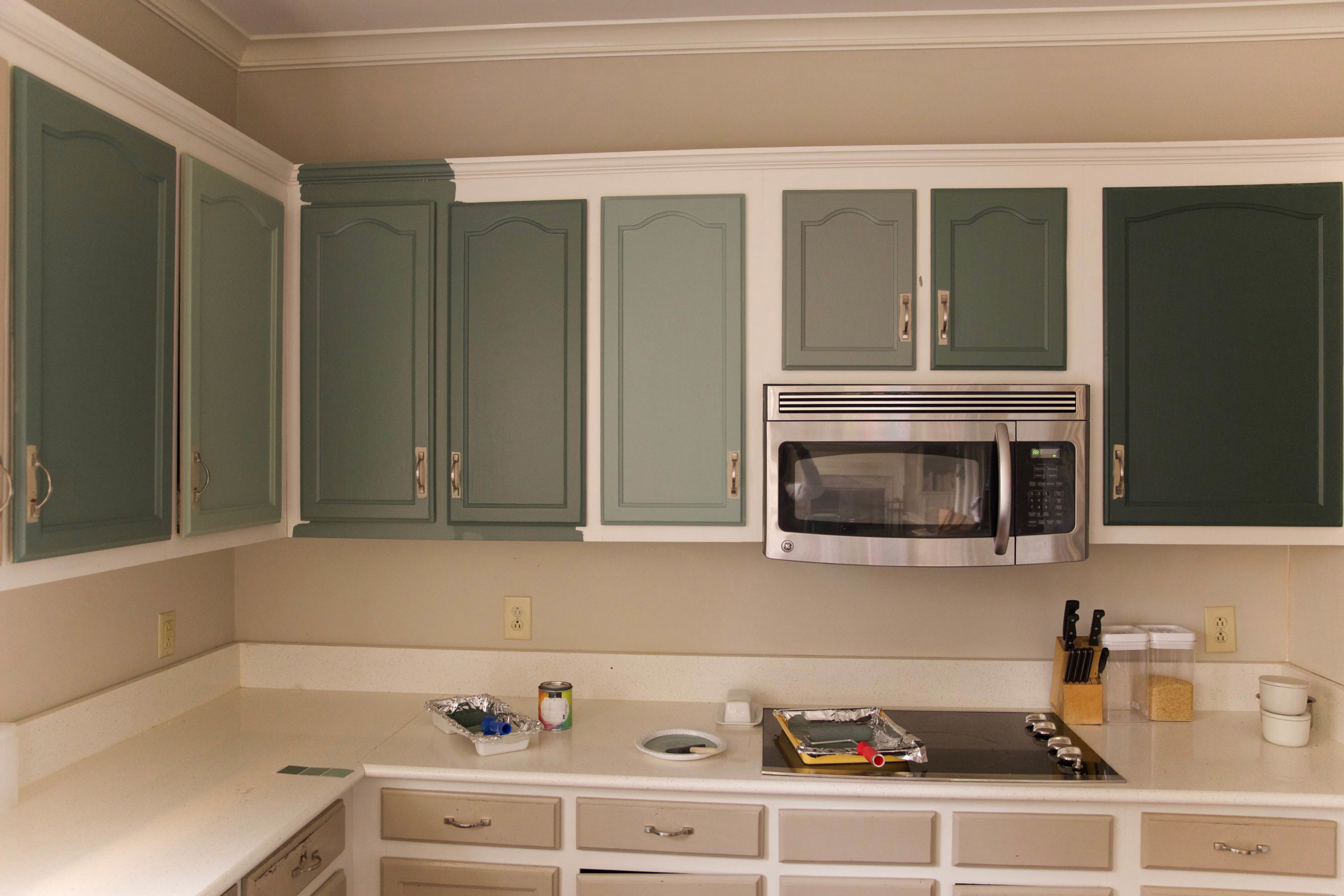 Benjamin Moore Sage Green Cabinets - pic-power