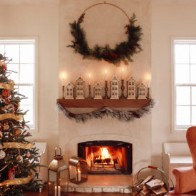christmas holiday fireplace decor