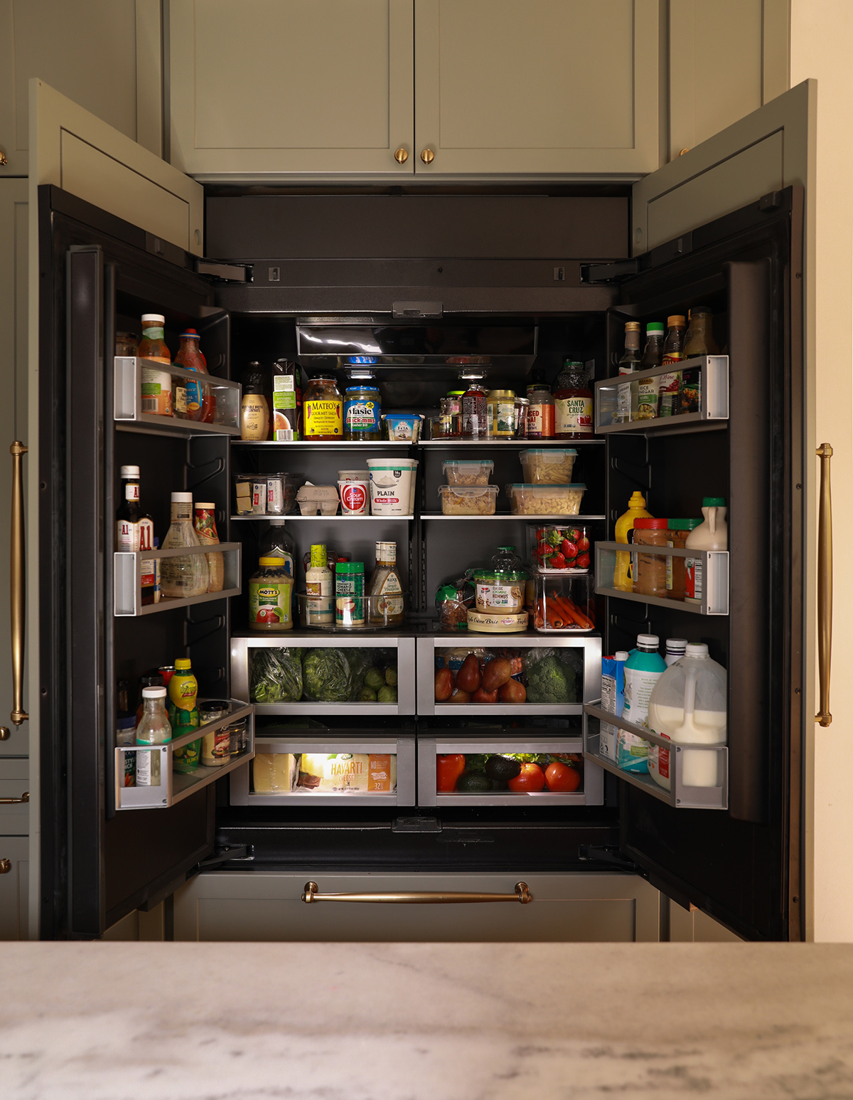 refrigerator organization - counter depth fridge - Jenn aIr