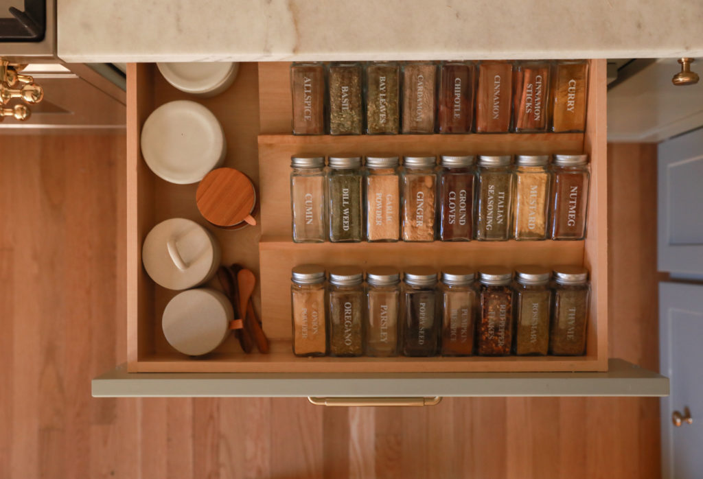 Kitchen Series Drawer Organization In Honor Of Design   Spice Drawer 1024x698 