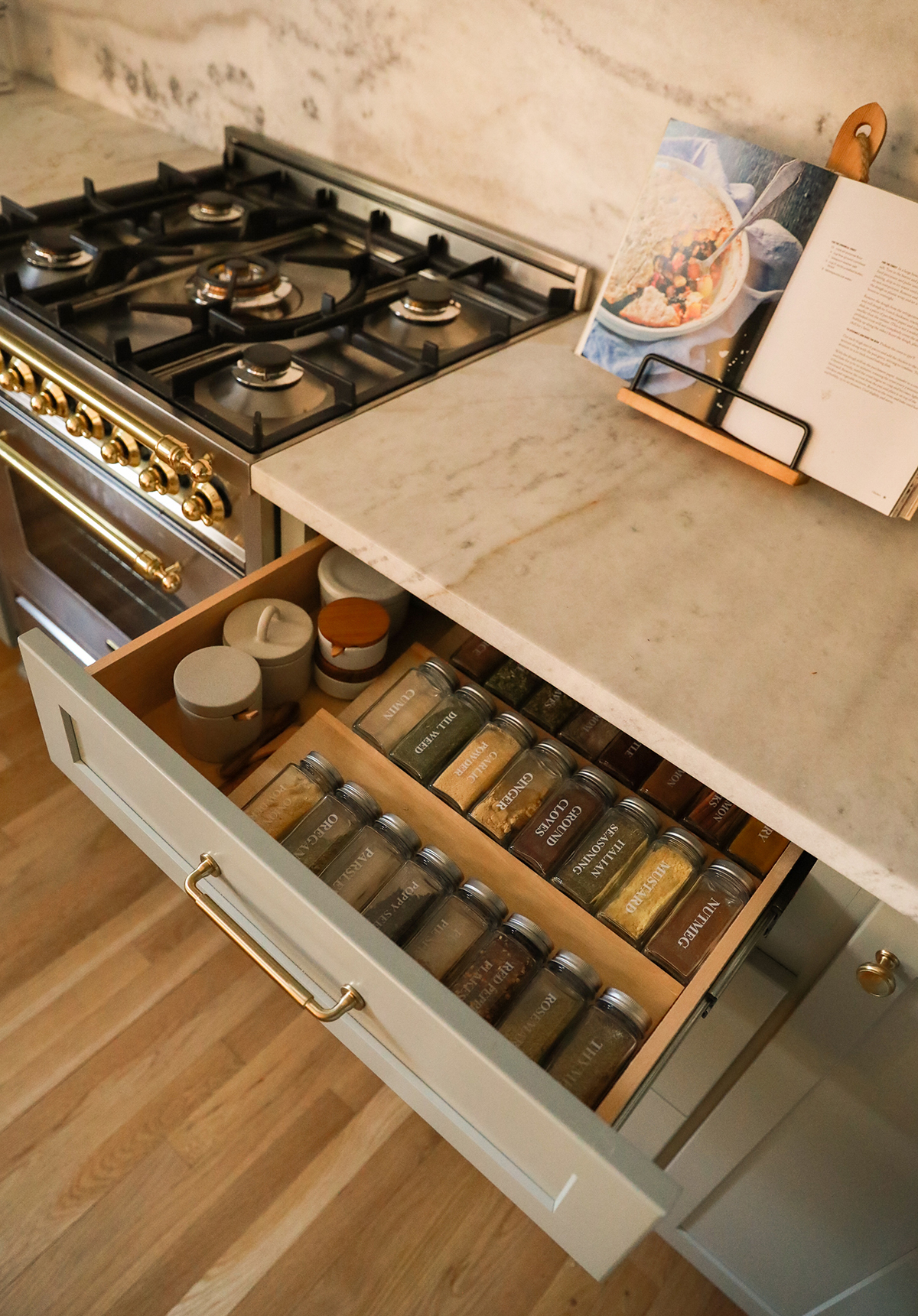 spice drawer organization