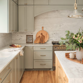 kitchen design - sage green cabinets