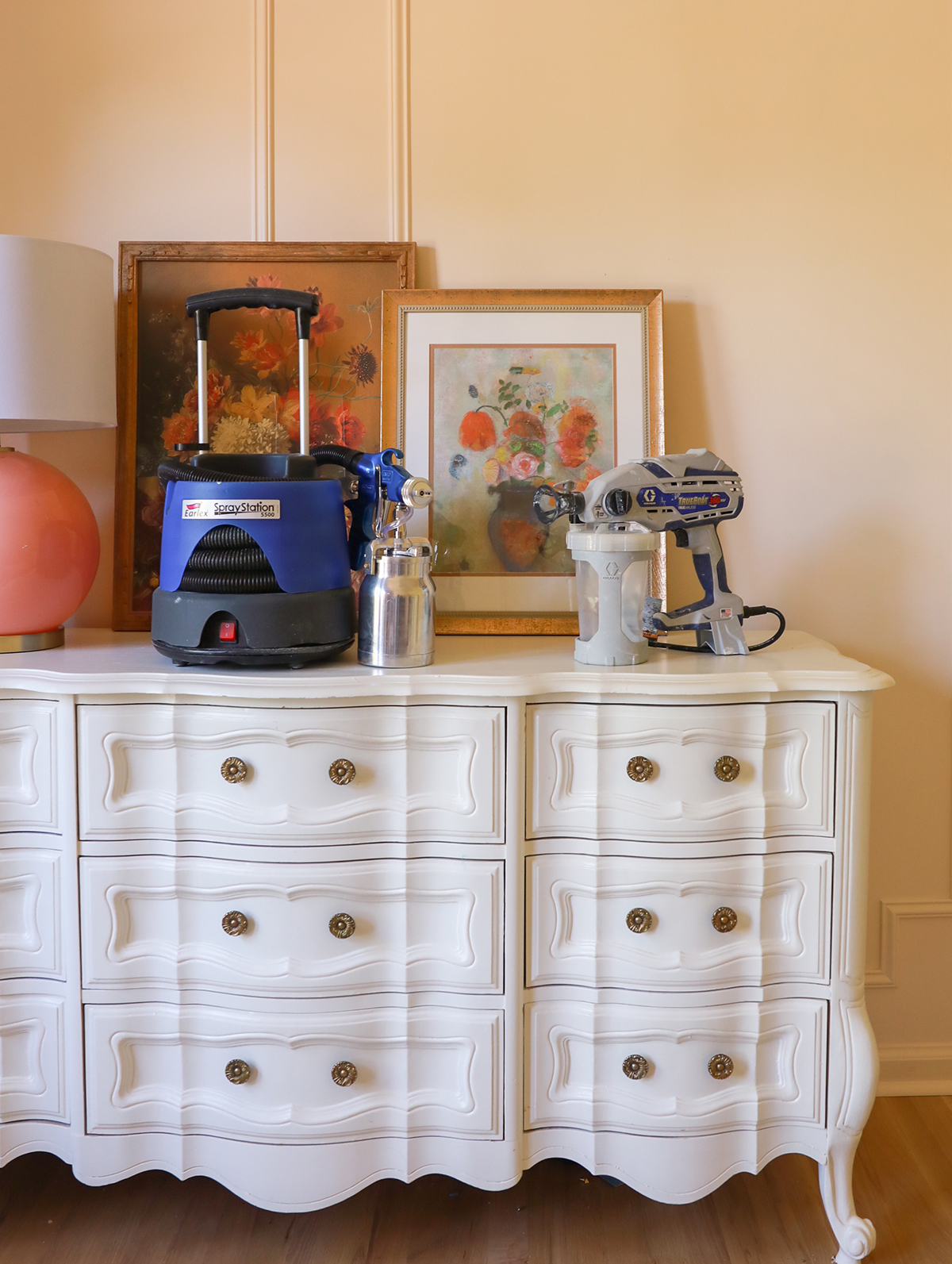 Using a Paint Sprayer to Paint a Dresser