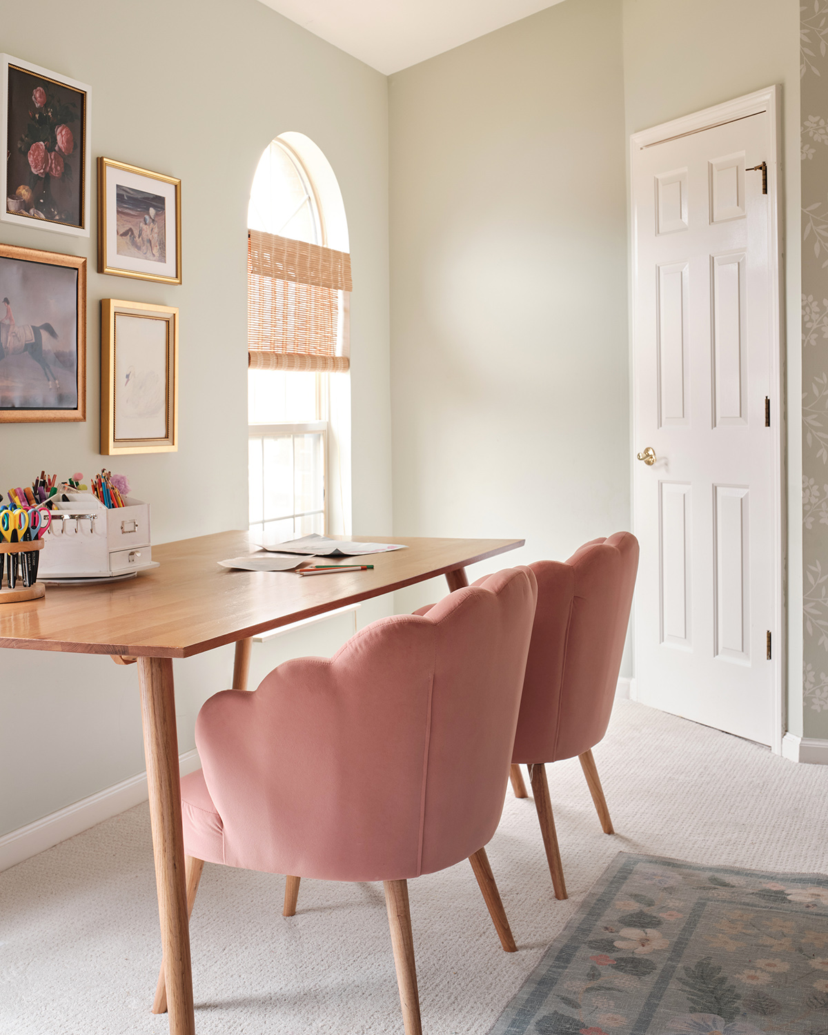 scallop chairs - article wood table