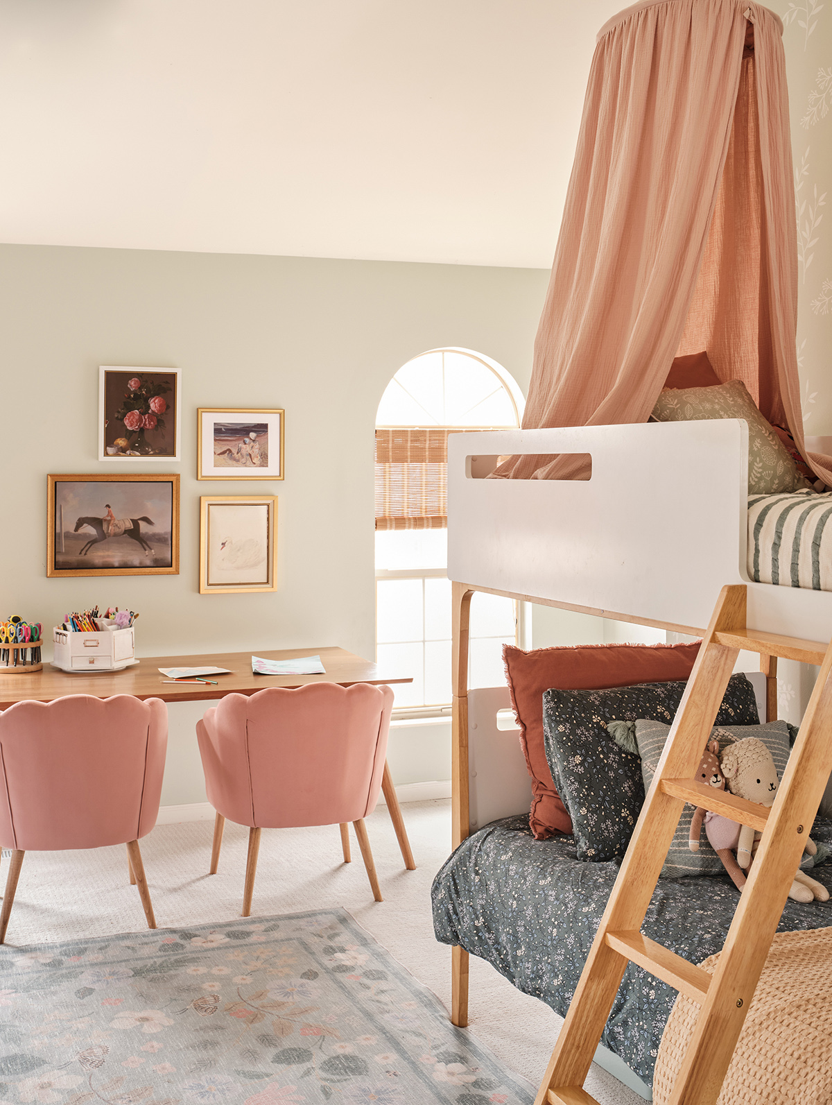 Shared Girls Room Bunk Beds In Honor Of Design 