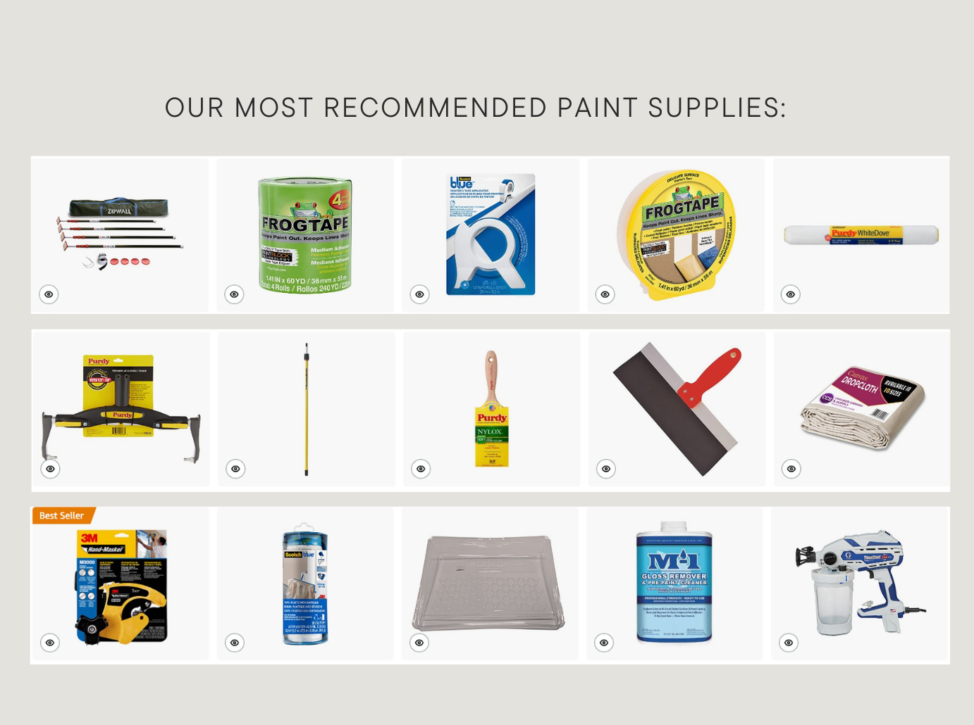 Supplies to Paint a Room, Paint Supplies List