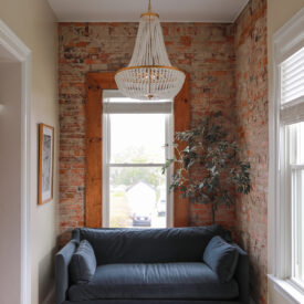 lounge corner - italianate home - fabienne sofa - sophie chandelier
