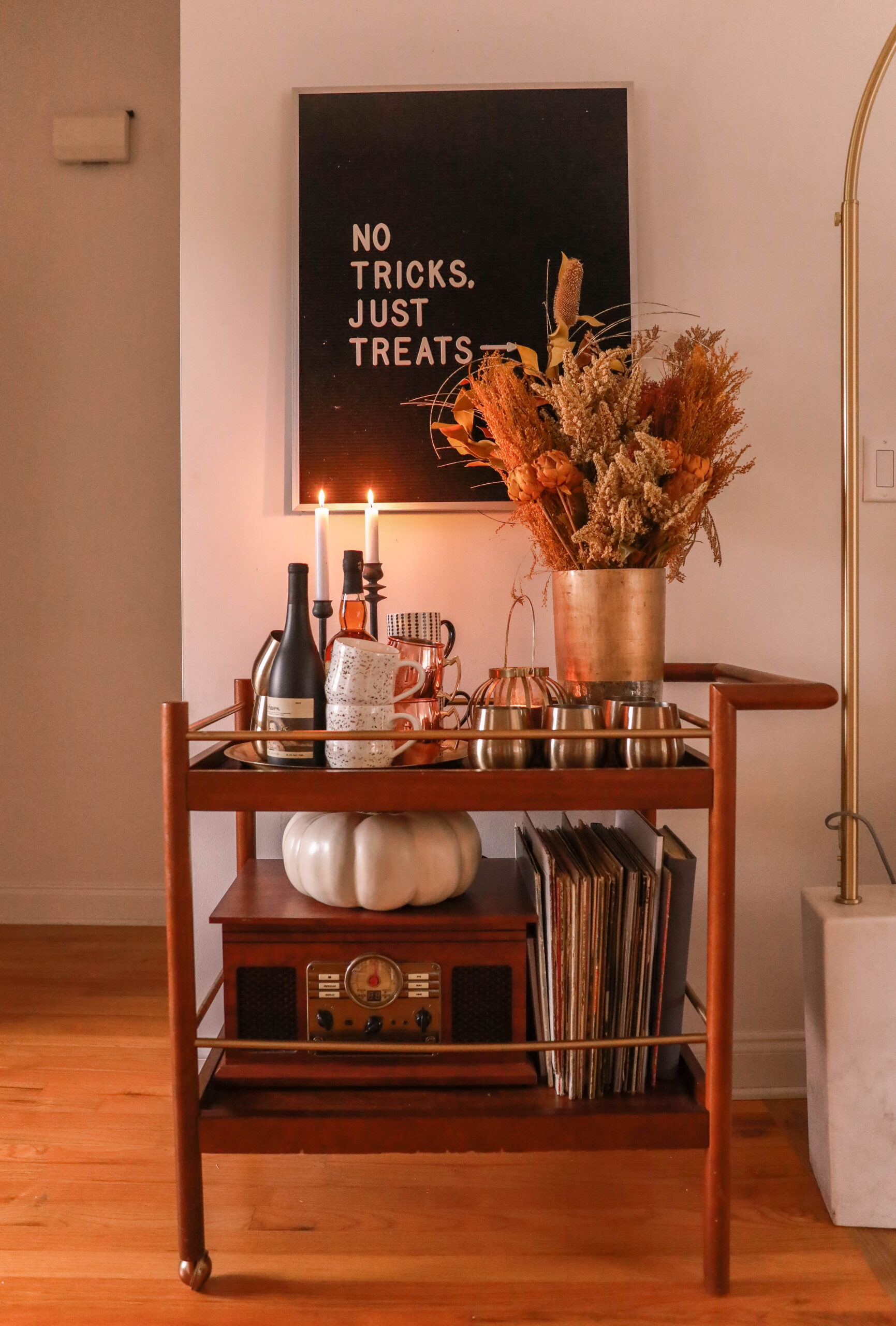 halloween bar cart decor 