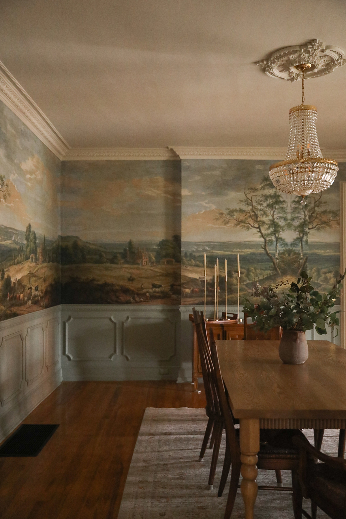 dining room scenic wallpaper mural