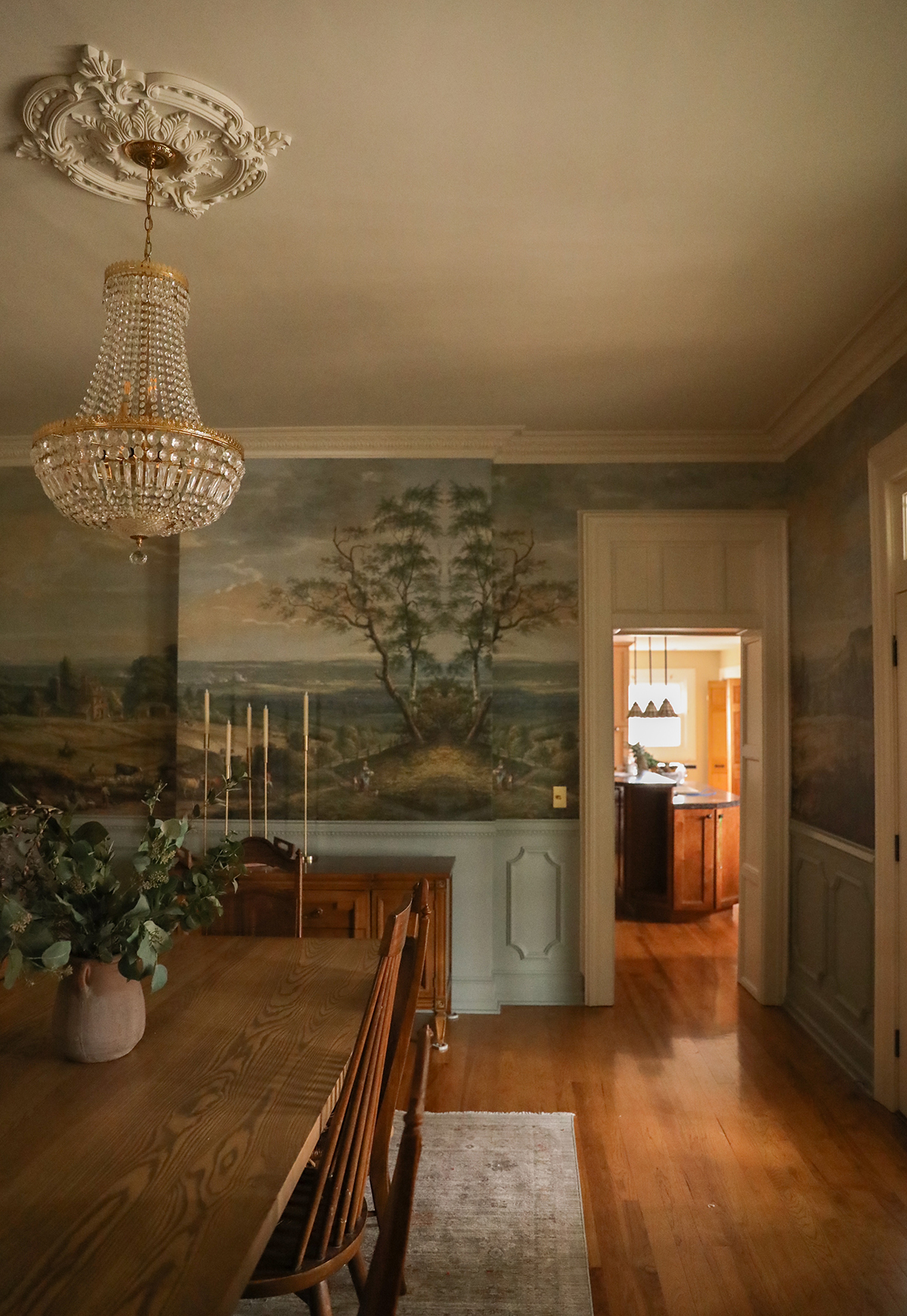 dining room -scenic pastoral wall mural
