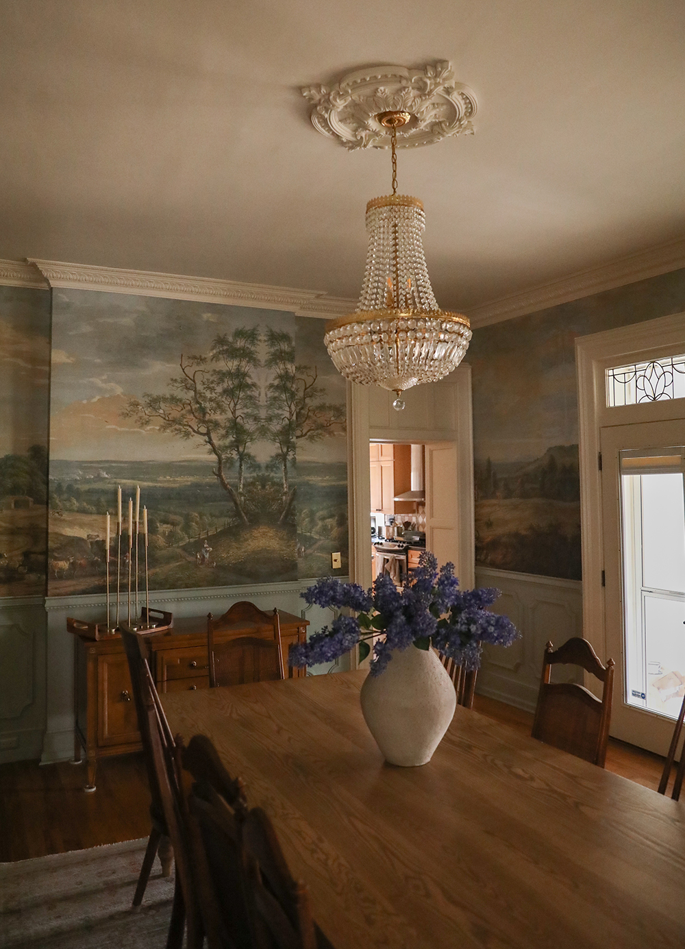 dining room spring lilacs