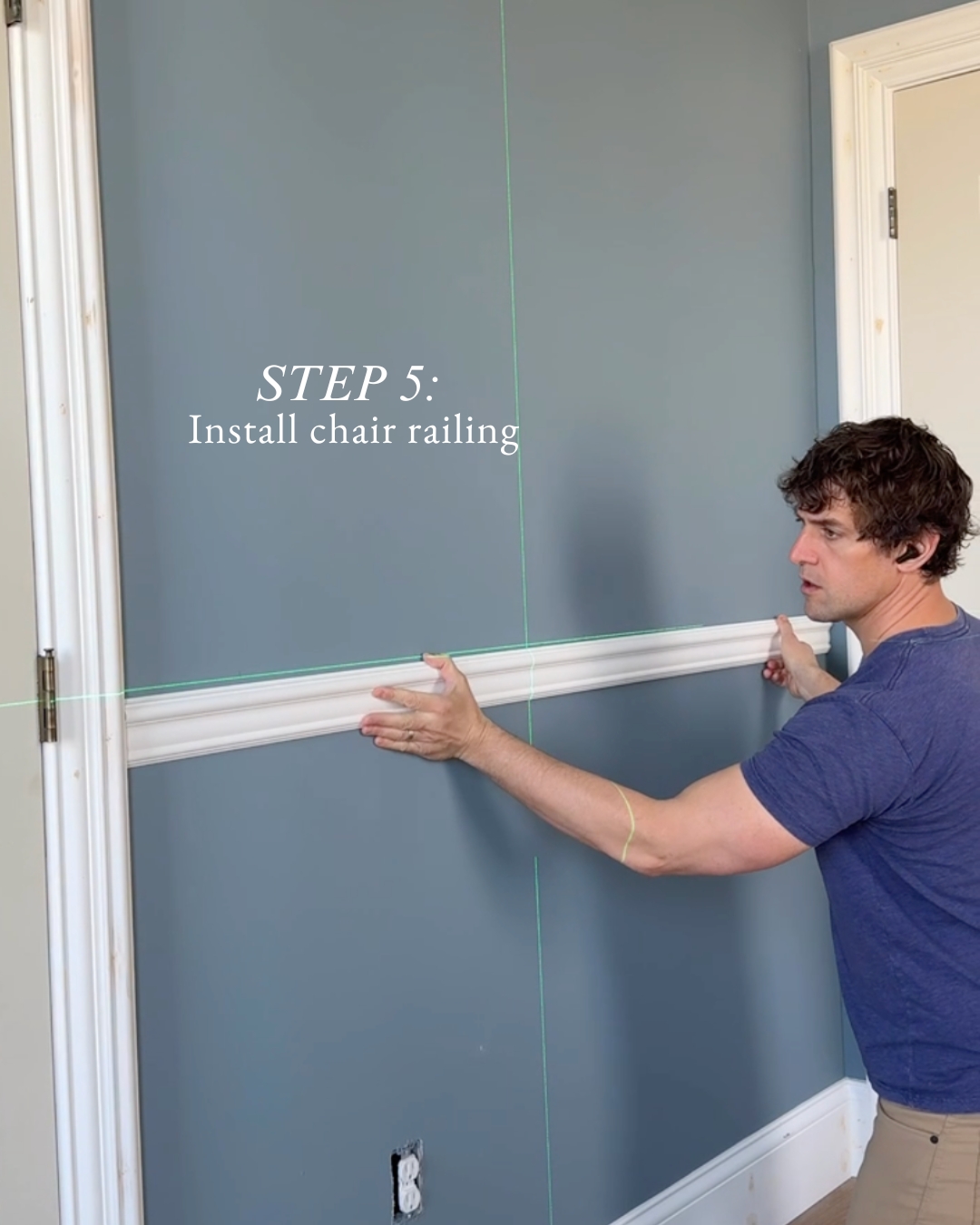 Build a room from scratch - installing chair railing