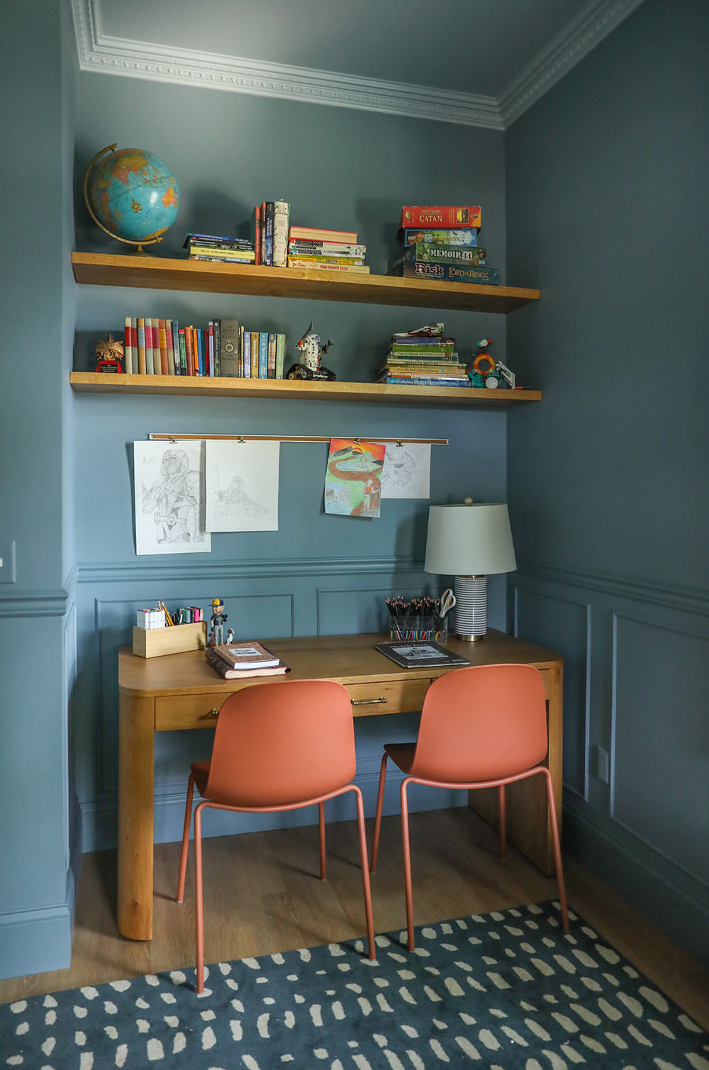shared boys room desk work station
